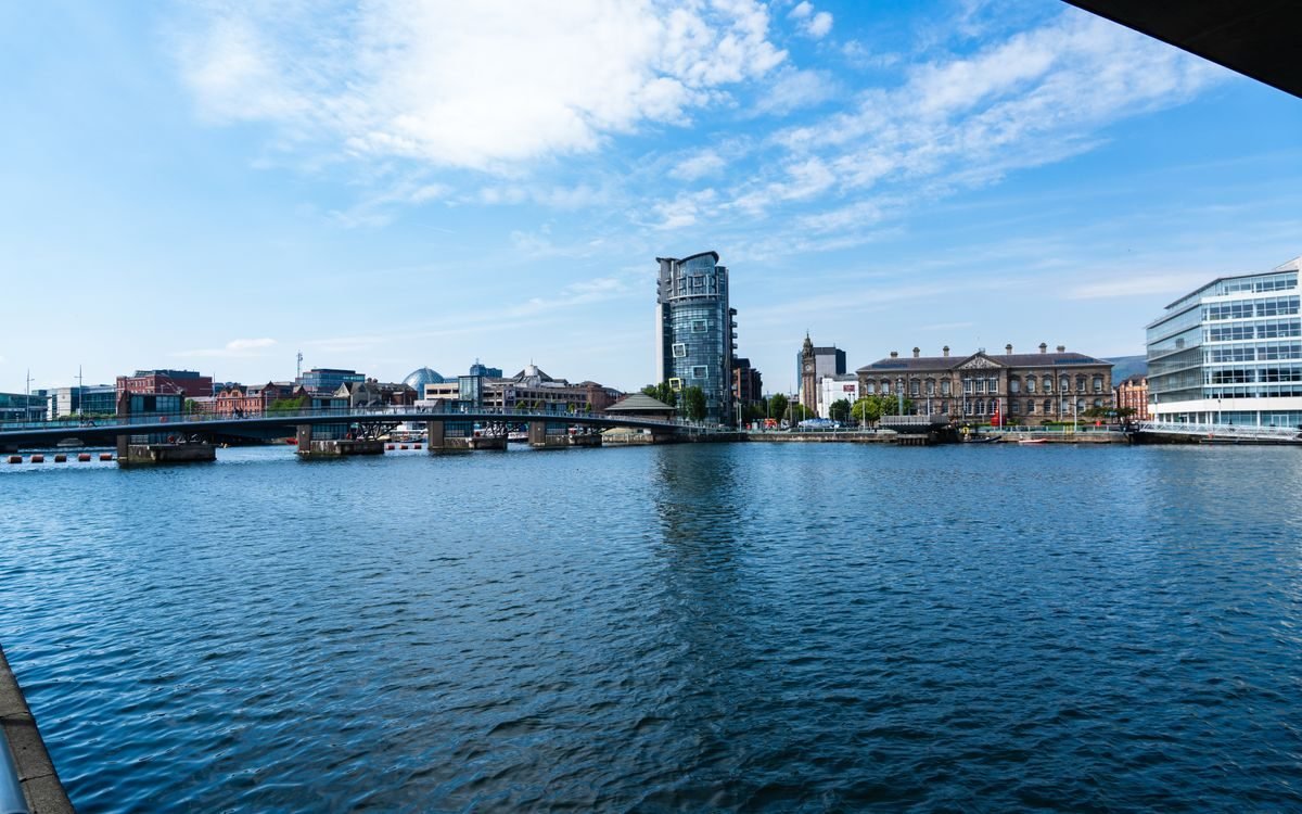 Riverside view of Belfast, Northern Ireland